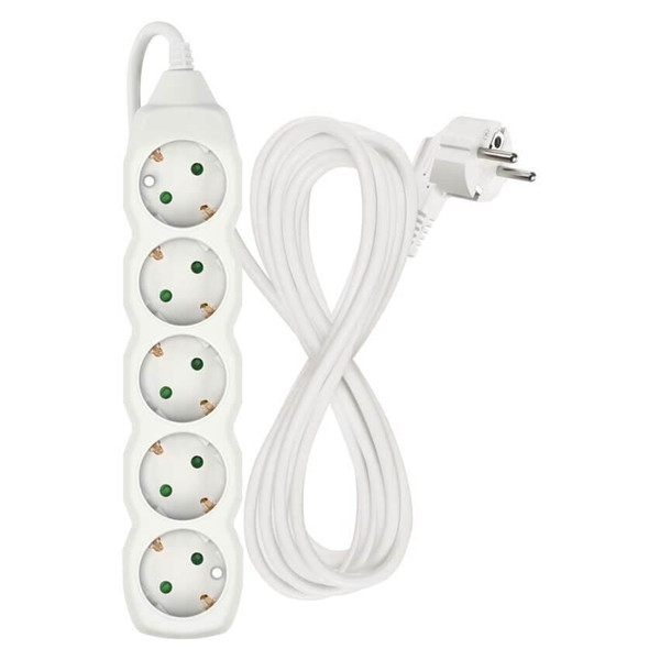 Emos Steckdosenleiste 5-fach 5m Weiß PVC P0525R