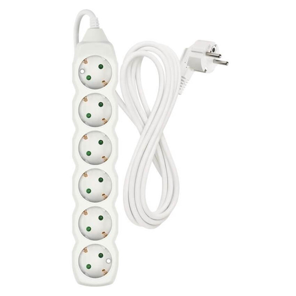 Emos Steckdosenleiste 6-fach 3m Weiß PVC P0623R
