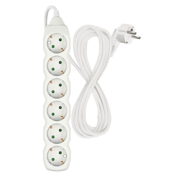 Emos Steckdosenleiste 6-fach 5m Weiß PVC P0625R