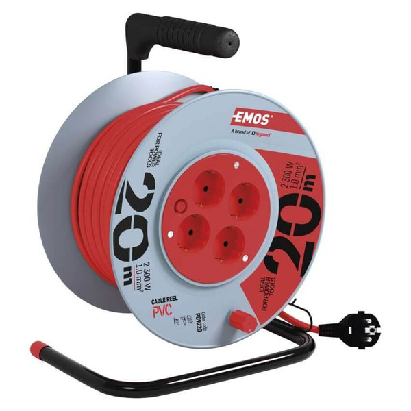 Emos Kabeltrommel 4-fach 20m 1,0mm² PVC P09220