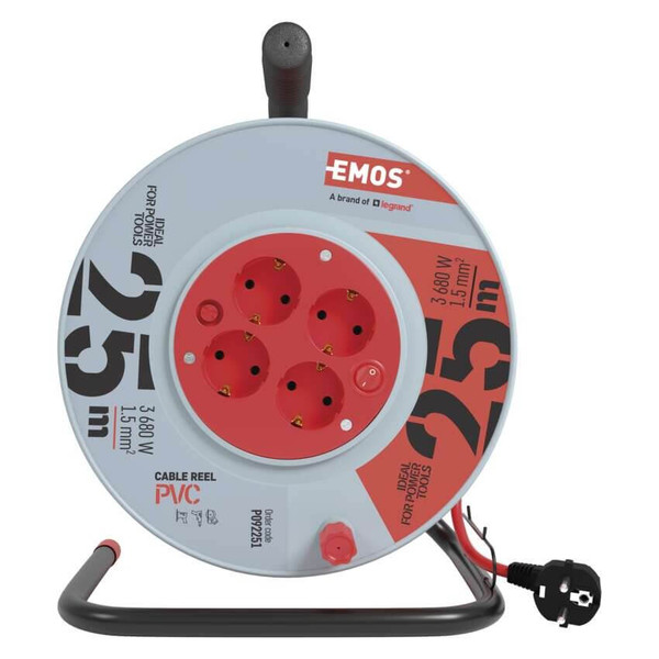 Emos Kabeltrommel 4-fach 25m 1,5mm² PVC P092251