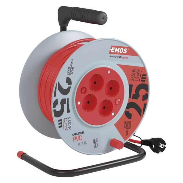 Emos Kabeltrommel 4-fach 25m 1,5mm² PVC P092251