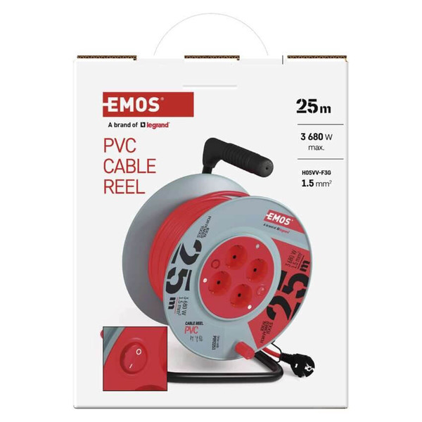 Emos Kabeltrommel 4-fach 25m 1,5mm² PVC P092251
