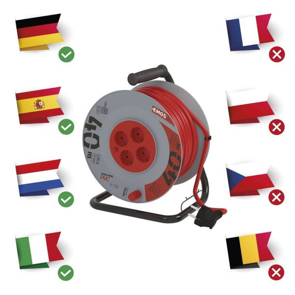 Emos Kabeltrommel 4-fach 40m 2,5mm² PVC P09240M
