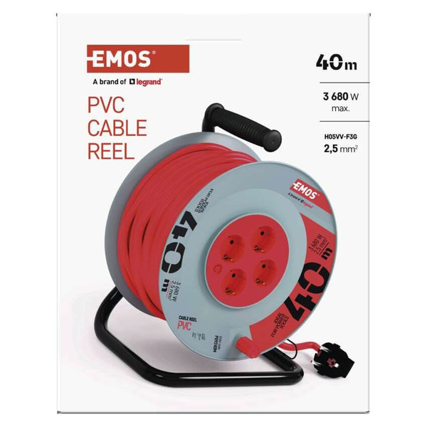 Emos Kabeltrommel 4-fach 40m 2,5mm² PVC P09240M