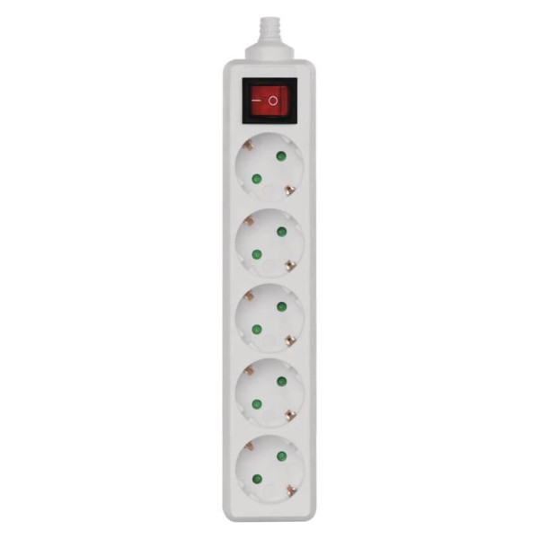 Emos Steckdosenadapter 5-fach ohne Kabel mit Schalter Weiß P1520