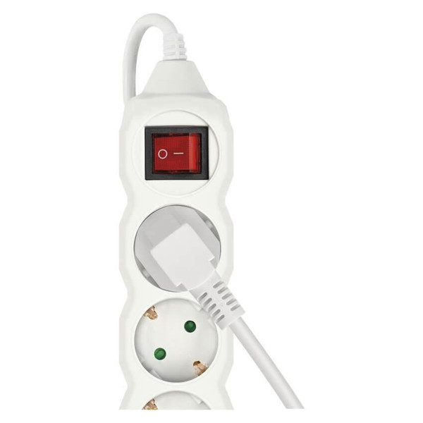 Emos Steckdosenleiste 5-fach mit Schalter 1,5m Weiß PVC P1521R