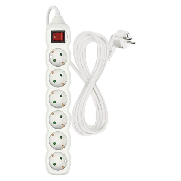 Emos Steckdosenleiste 6-fach mit Schalter 5m Weiß PVC P1625R