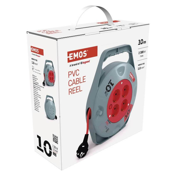 Emos Kabeltrommel 4-fach 10m 1,0mm² PVC P19510