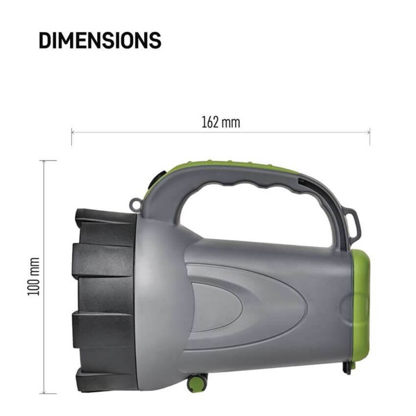 Emos LED Akku-Taschenlampe 300lm Grau-schwarz-grün 16x10cm P2311