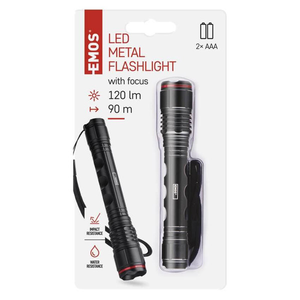 Emos LED Taschenlampe 120lm Schwarz Aluminium P3113
