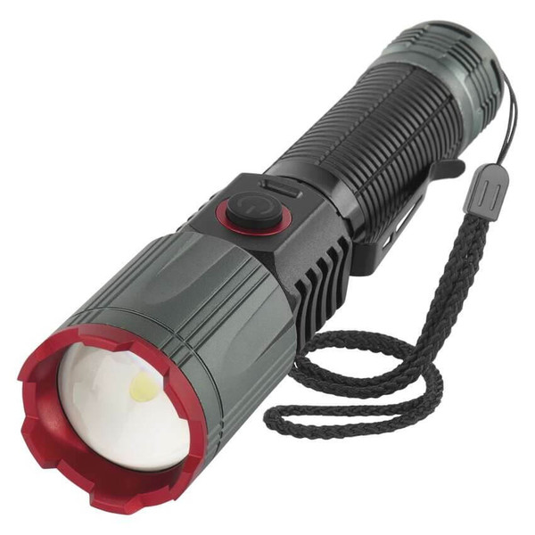 Emos LED Akku-Taschenlampe 1200lm Schwarz Metallicgrau Aluminium P3121
