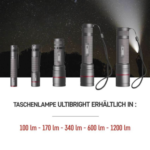 Emos LED Akku-Taschenlampe 1200lm Grau Aluminium P3190