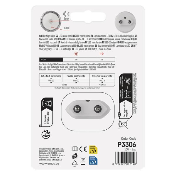 Emos LED Nachtlicht 0,5W Bewegungsmelder P3306