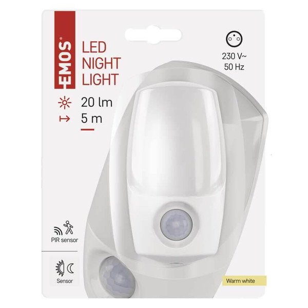 Emos LED Nachtlicht 0,8W warmweiss Bewegungsmelder P3318