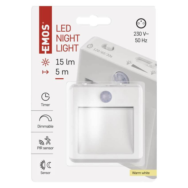 Emos LED Nachtlicht 0,5W warmweiss Bewegungsmelder P3319