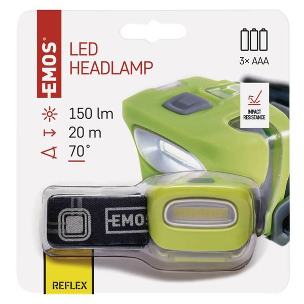 Emos LED Stirnlampe 150lm Grün P3528