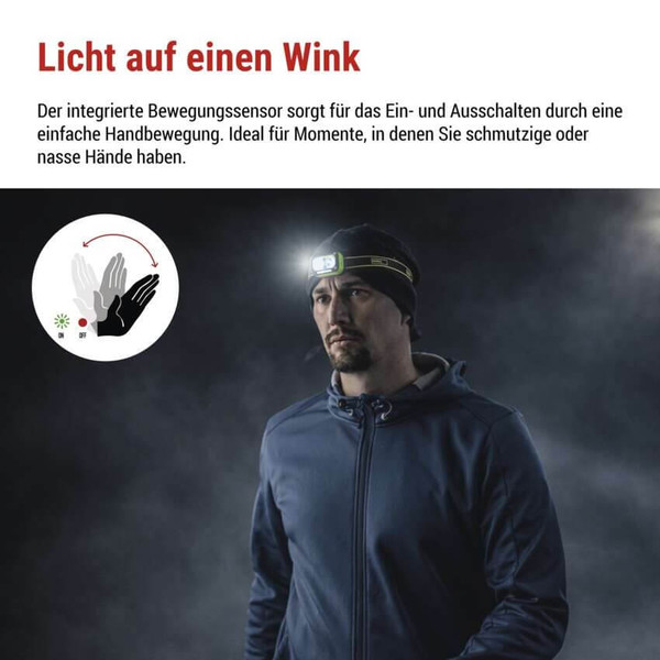 Emos LED Stirnlampe 175lm Akku Grün-schwarz P3545