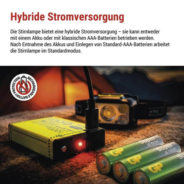 Emos LED Stirnlampe 550lm Akku Schwarz-grün P3546