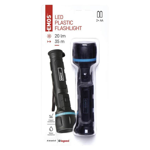 Emos LED Taschenlampe 20lm Schwarz-blau P3861