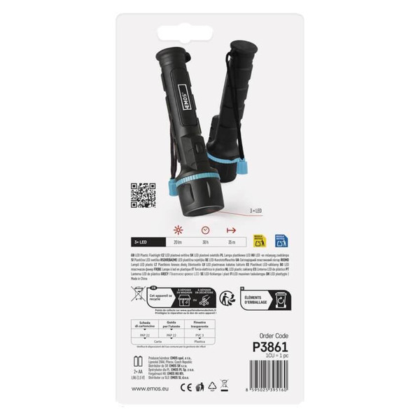 Emos LED Taschenlampe 20lm Schwarz-blau P3861
