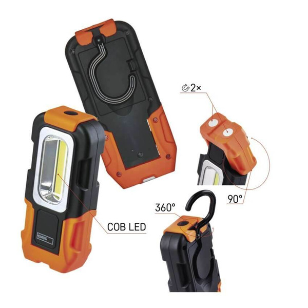 Emos LED Arbeitsleuchte 180lm Schwarz-orange P3888