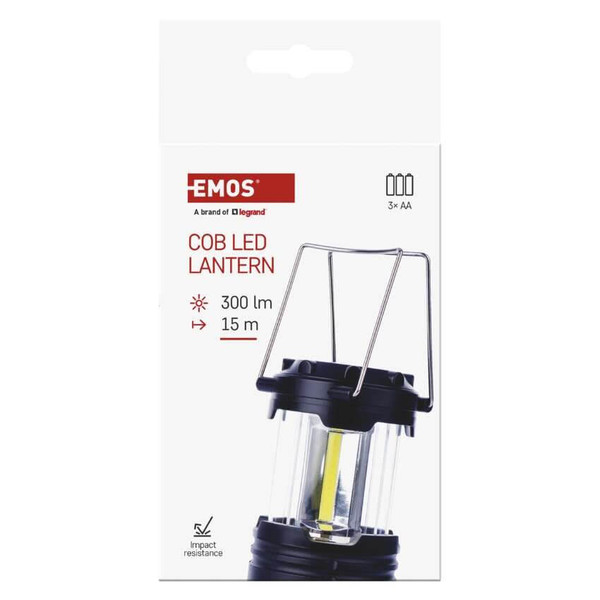 Emos LED Campinglaterne 300lm Schwarz P4006