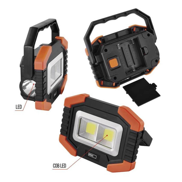 Emos LED Arbeitsleuchte 350lm Schwarz-orange 13,5x10cm P4112