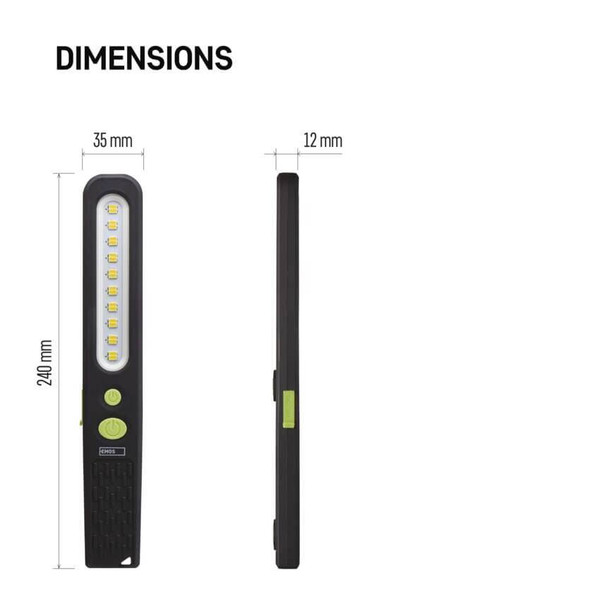 Emos LED Arbeitsleuchte 700lm Akku Grün-schwarz P4538
