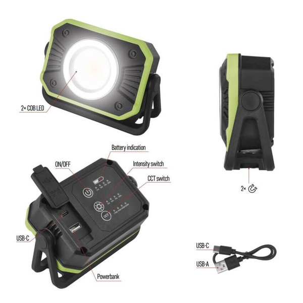 Emos LED Arbeitsleuchte 900lm Akku Schwarz-grün P4542