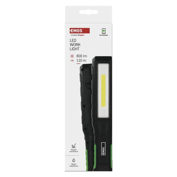 Emos LED Arbeitsleuchte 800lm Akku Grün-schwarz P4544