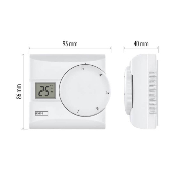 Emos Raumthermostat manuell verkabelt 5-30°C 0,4°C Hysterese P5603R