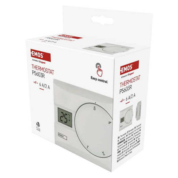Emos Raumthermostat manuell verkabelt 5-30°C 0,4°C Hysterese P5603R
