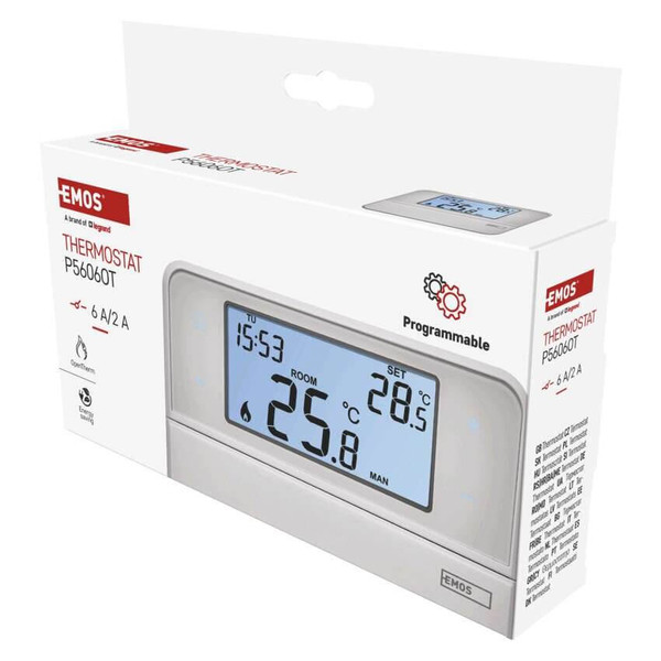 Emos Raumthermostat OpenTherm verkabelt mit Hintergrundbeleuchtung P5606OT
