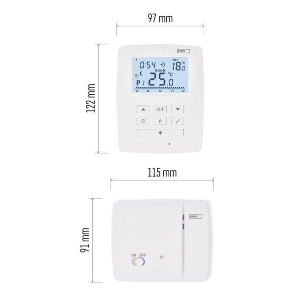 Emos Raumthermostat OpenTherm programmierbar kabellos 7-30°C 0,2°C P5611OT