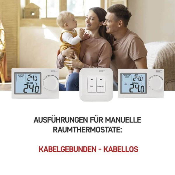 Emos Raumthermostat manuell kabellos 5-35°C feste Hysterese P5614