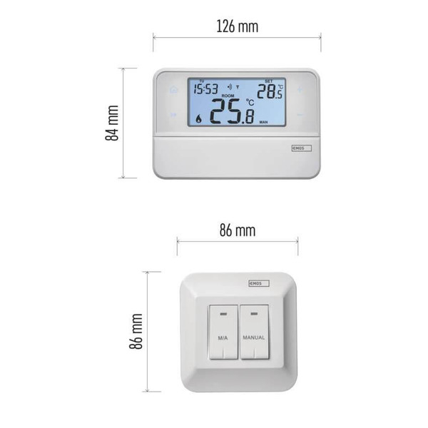 Emos Raumthermostat OpenTherm programmierbar kabellos 5-35°C P5616OT
