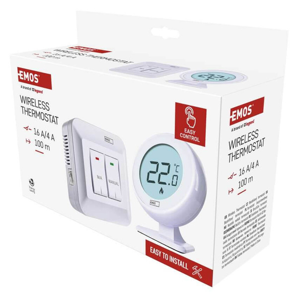Emos Raumthermostat manuell kabellos 5-35°C variable Hysterese P5618