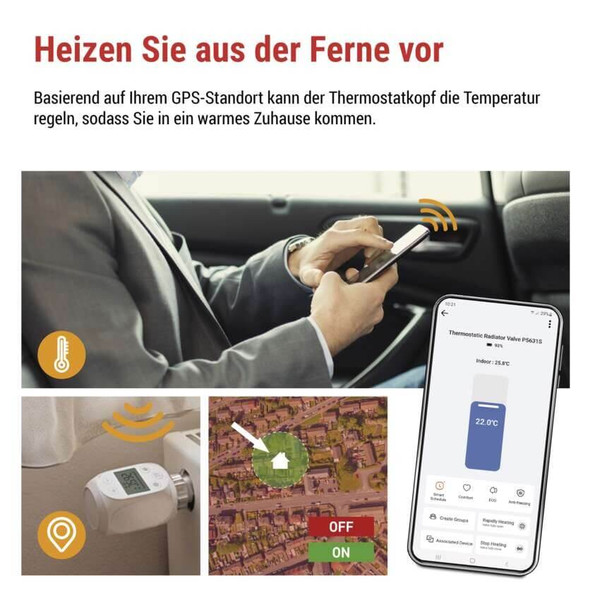Emos Heizkörperthermostat GoSmart ZigBee 5-30°C mit Frostschutz P5631S