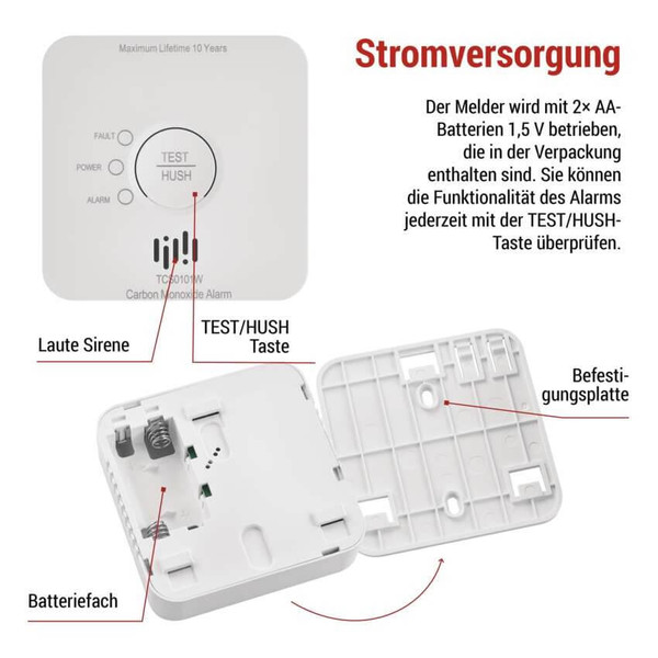 Emos CO-Melder GoSmart TCS0101W WiFi IP30 Alarmspeicher P56400S