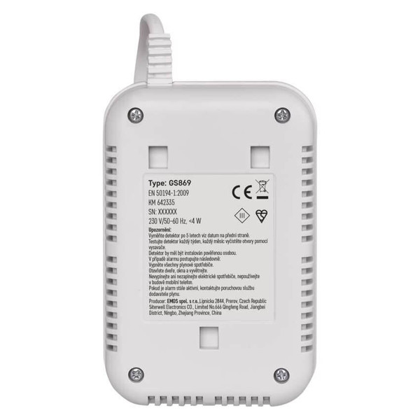 Emos Gasmelder GS869 230V IPX2D 5 Jahre P56450