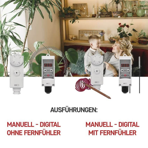 Emos Anlegethermostat Anlege-Thermostat mit Fernfühler 5-90°C P5684