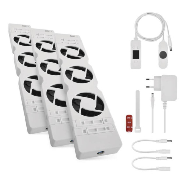 Emos Heizkörperventilator TRIO 3 Lüfter 36m³/h Weiß P56PR3