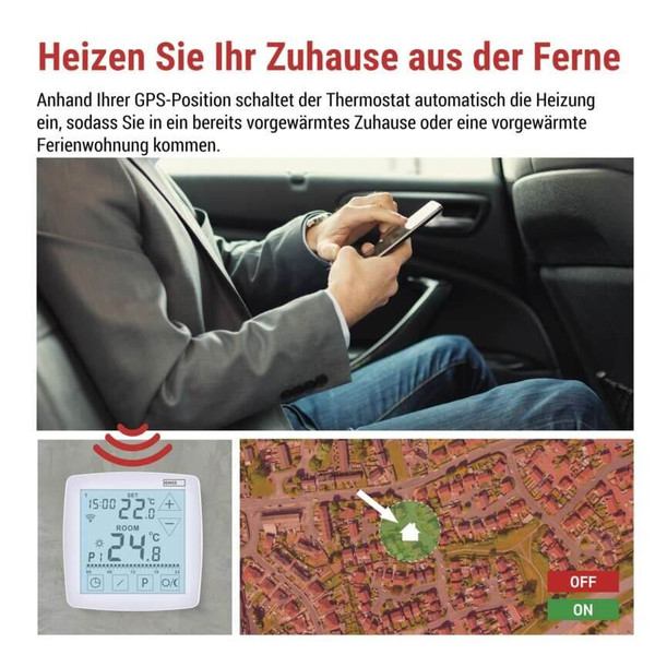 Emos Raumthermostat GoSmart WiFi programmierbar verkabelt 7-30°C P56S01