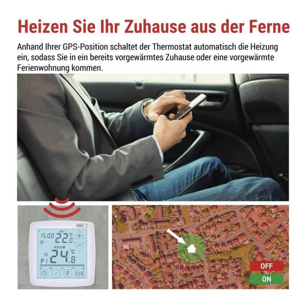 Emos Fußbodenheizungs-Thermostat GoSmart Fußbodenheizung WiFi programmierbar verkabelt P56S01F