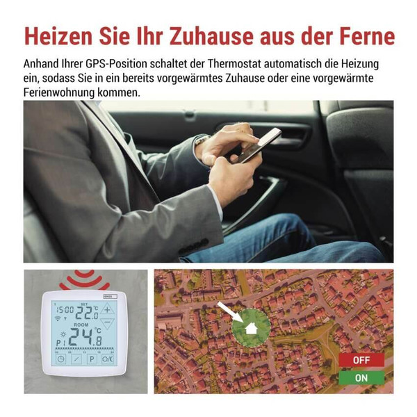 Emos Raumthermostat GoSmart WiFi programmierbar kabellos 7-30°C P56S11