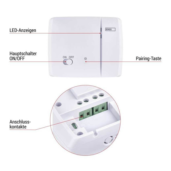 Emos Raumthermostat GoSmart WiFi programmierbar kabellos 7-30°C P56S11