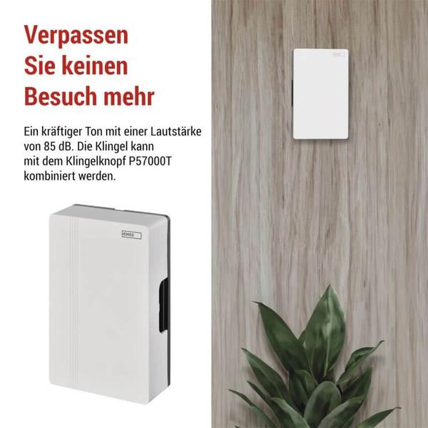 Emos Türklingel verkabelt 4x AA/Transformer ohne Lautstärkeregelung P57102