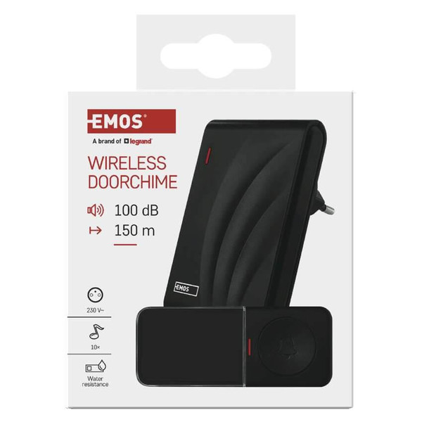 Emos Funkklingel netzbetrieben 150m 5 Stufen 100dB P5727N