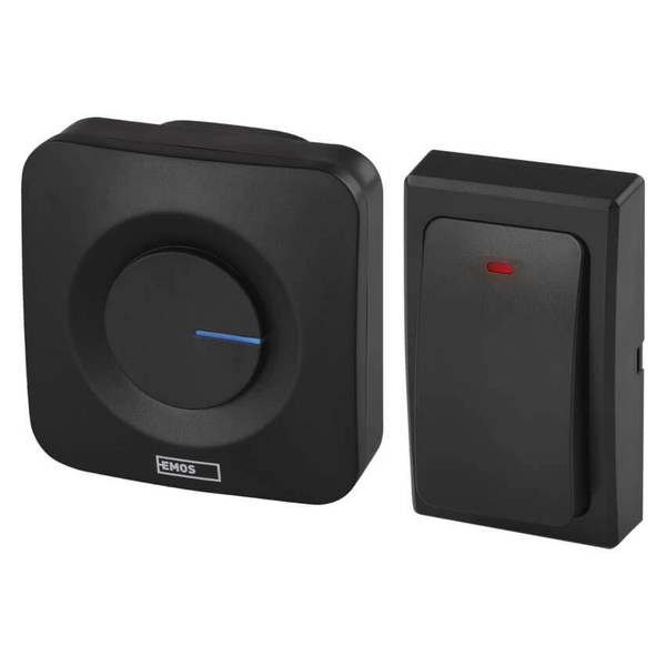 Emos Funkklingel netzbetrieben batterielose Taste 180m Schwarz P5729B